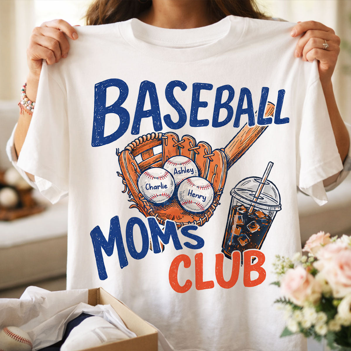 Retro Vintage Trending 2026 Baseball Moms Club - Personalized Shirt - Game Day Shirt For Mom