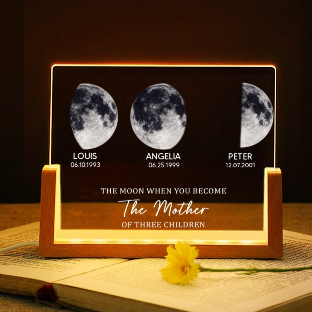 Mom Sky Moon Phase - Personalized LED Night Light - Sentimental Mother's Day Gift for Mom