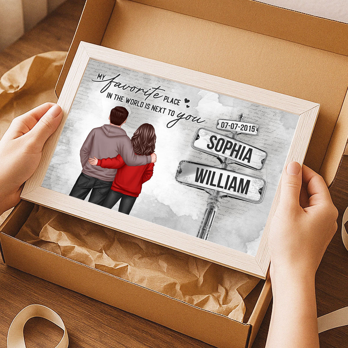 Couple Custom Name Sign Post - Personalized Poster - Perfect Gift for him, Gift for her
