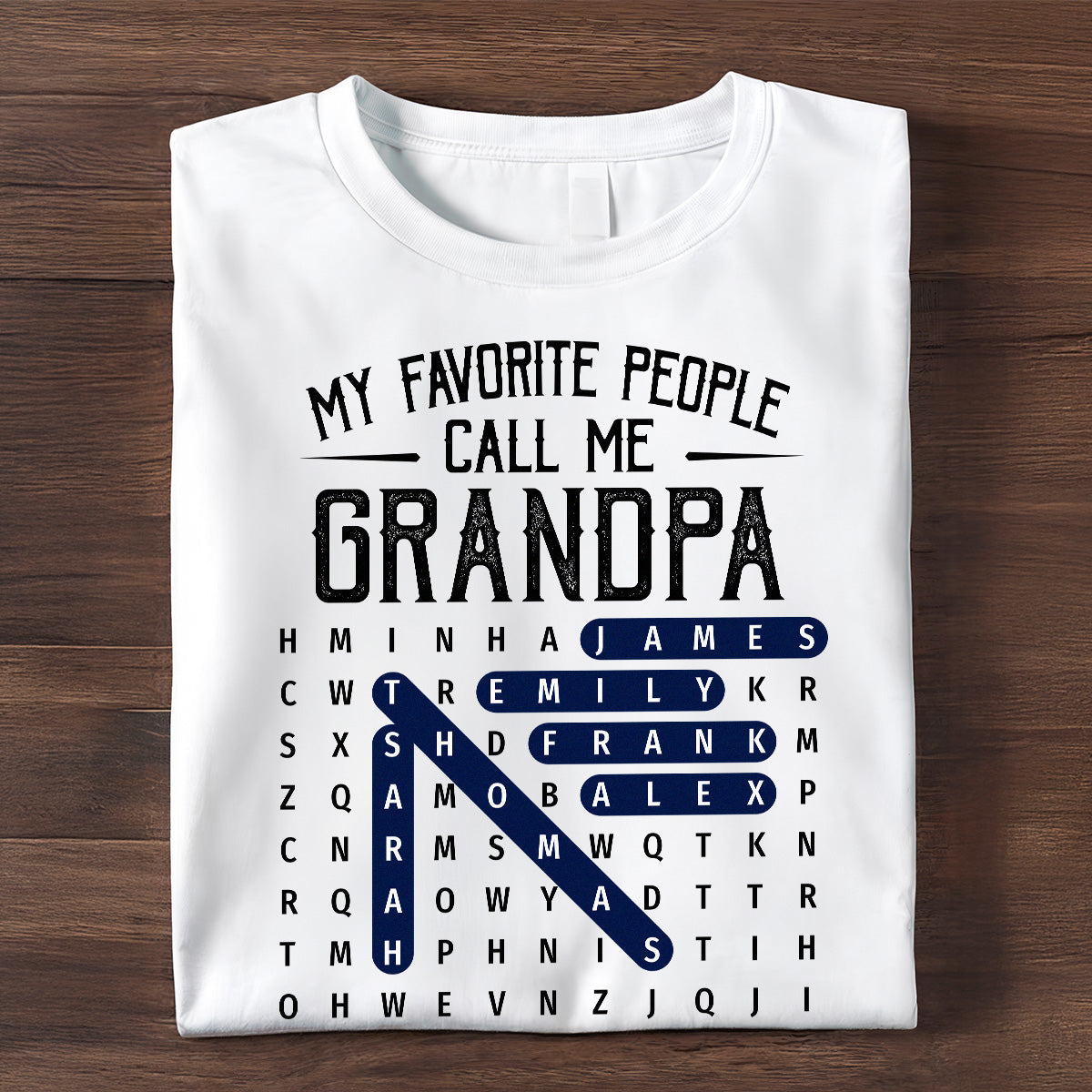 Grandpa's Favorite People Word Search Puzzle - Personalized Shirt - Gift For Grandpa, Dad