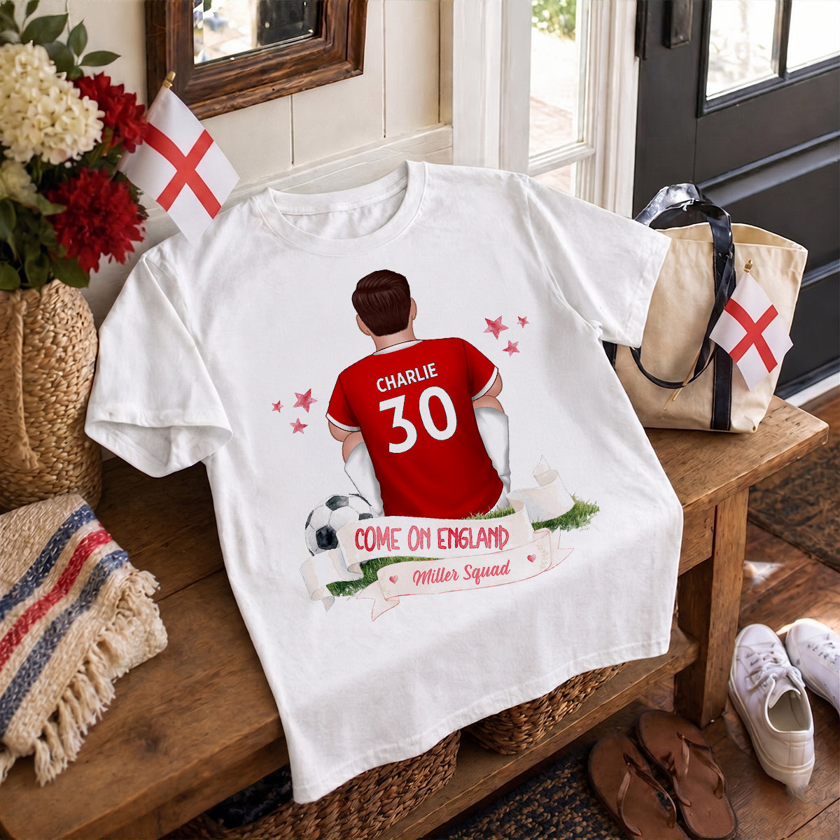 Come On England World Cup 2026 T-Shirt - Personalized Family Matching Shirt - Football Fan Tees
