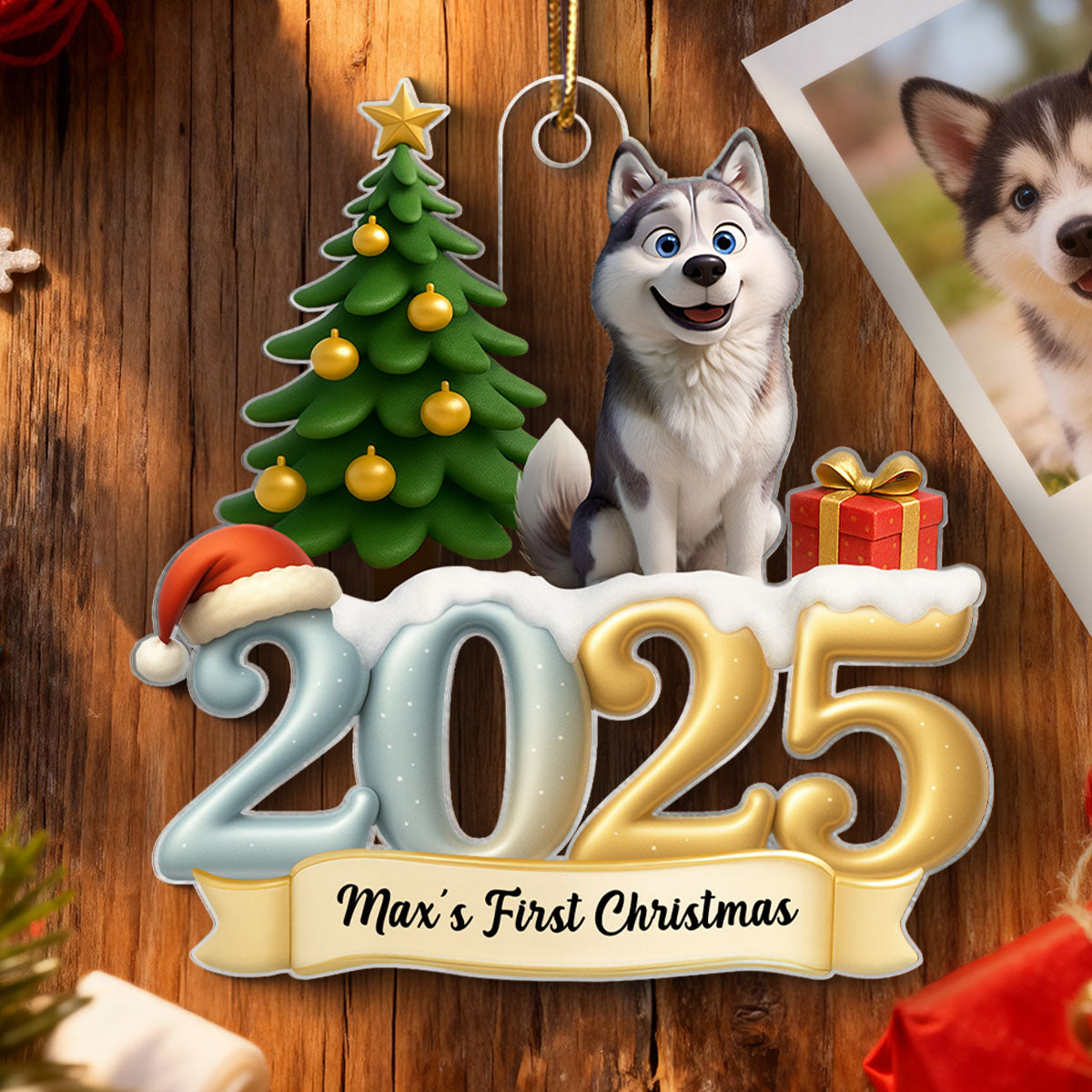 First Christmas In Our Forever Family - Personalized Acrylic Ornament - Unique Christmas Gift For Dog Lovers
