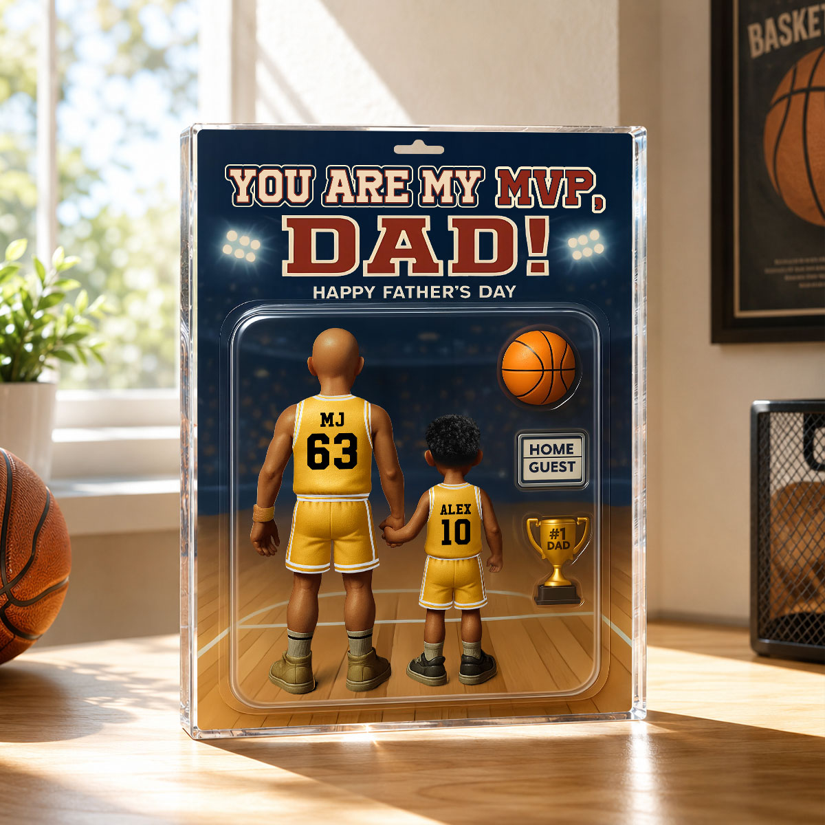 You Are My MVP Dad, Basketball Custom Figure - Personalized Acrylic Block Plaque - Gift For Dad, Husband, Grandpa
