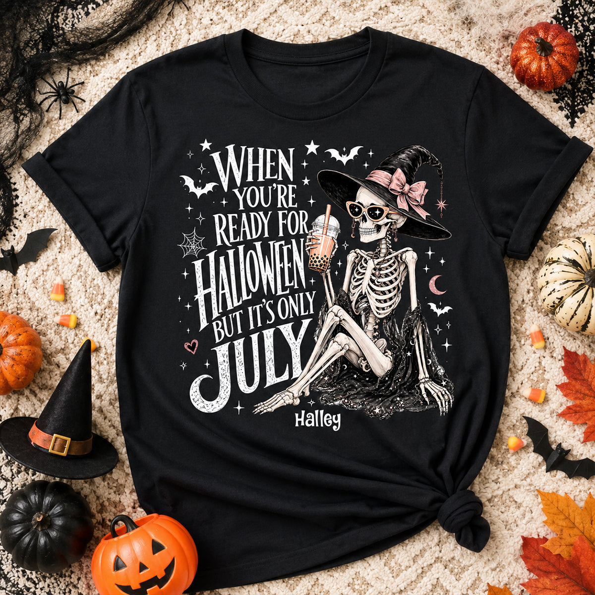 Halloween In July Skeleton Witch - Personalized Shirt - Halloween Gift