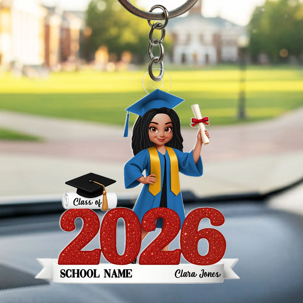 Class Of 2025 2026 3D Effect Senior - Personalized Acrylic Keychain - Gift for Senior
