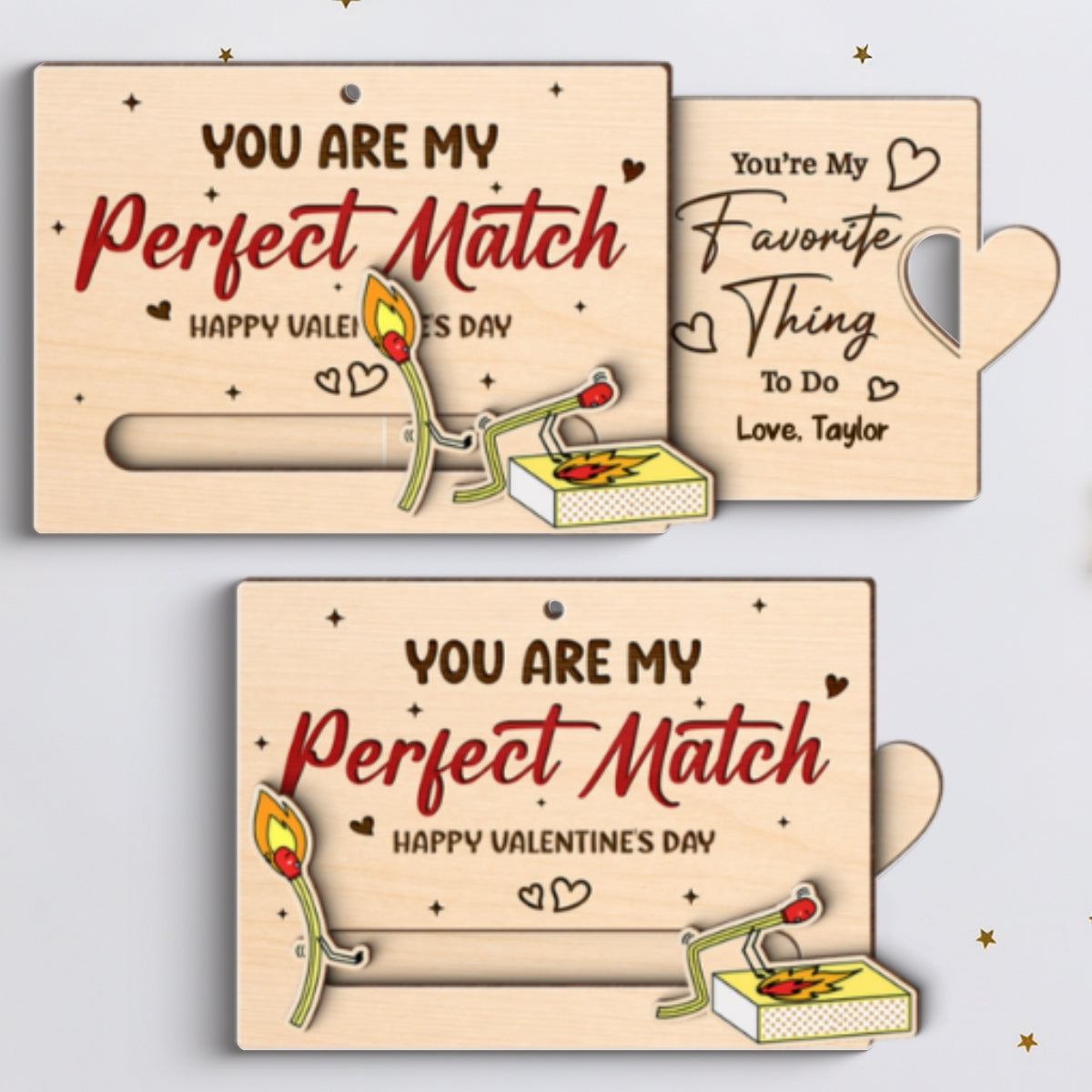 You're My Perfect Match Funny Inappropriate Couple - Personalized Wooden Slider Ornament - Valentine's Day Gift For Him, For Her