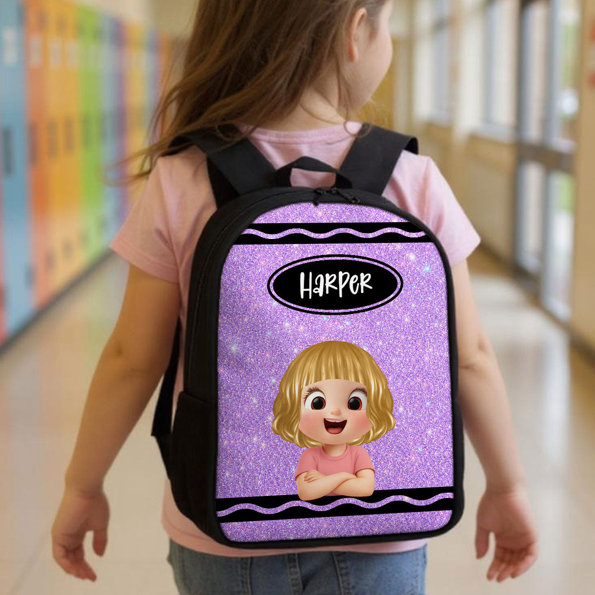 Crayon Color Boy And Girl - Personalized Backpack - Back To School Gift For Kids, Daughters, Sons, Grandkids