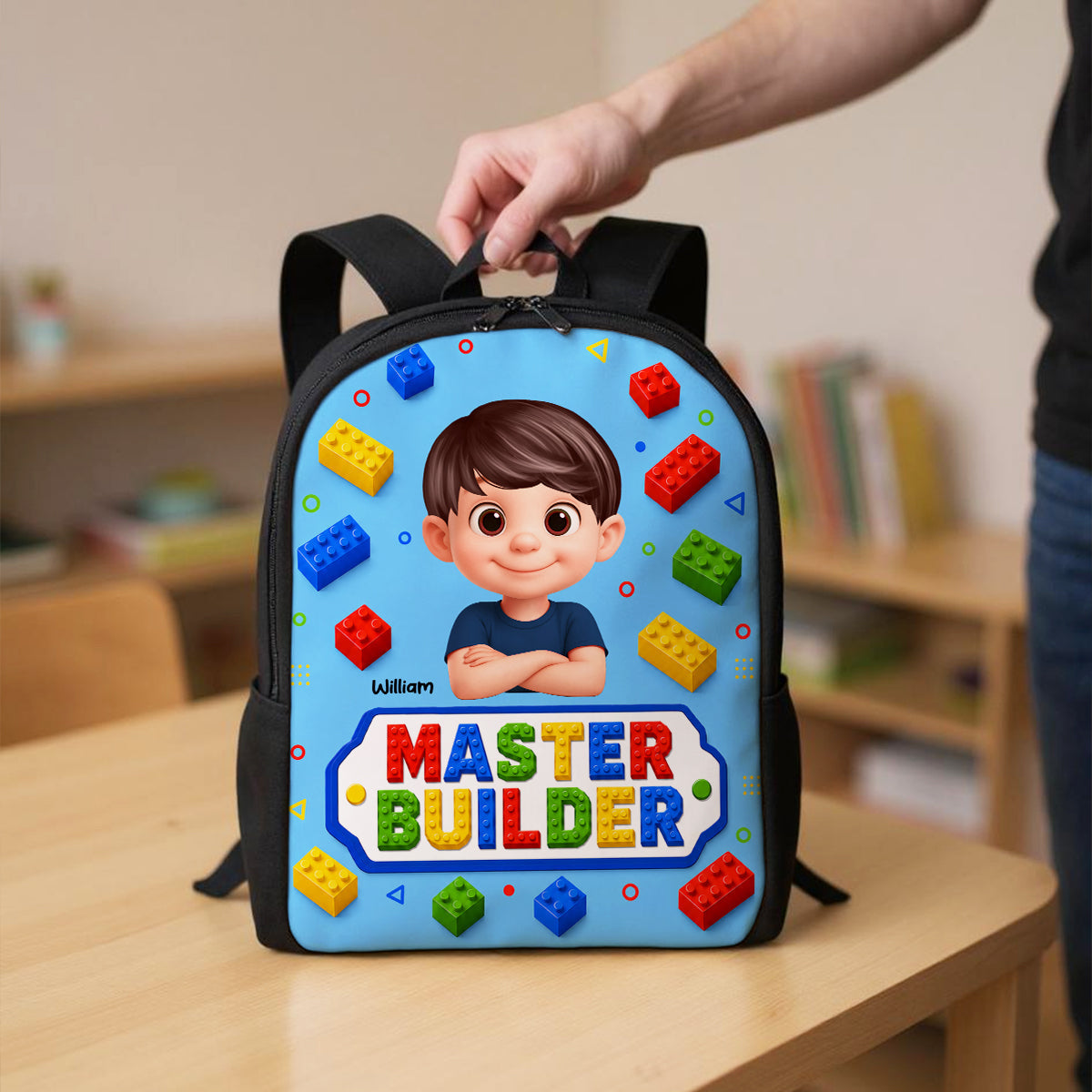 Master Builder for Boys Girls - Personalized Backpack - Back to School Backpack for Kids