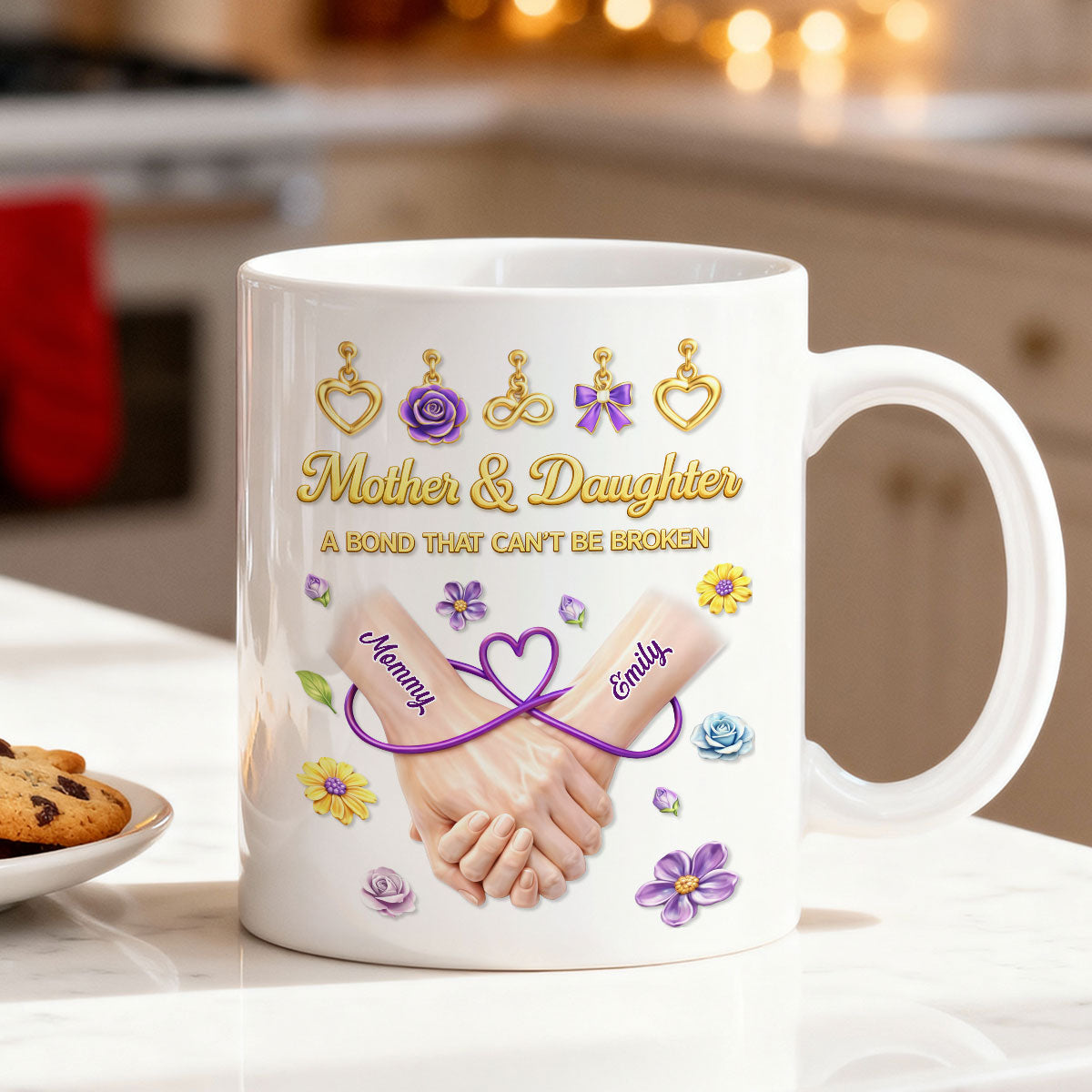 Mother And Daughter A Bond That Can't Be Broken - Personalized Mug - Heartfelt Gift For Mom