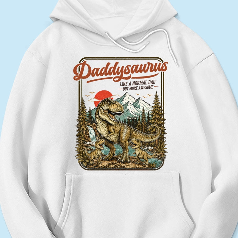 Retro Vintage Daddysaurus - Personalized Shirt - Funny Father's Day Gift For Dad, Husband