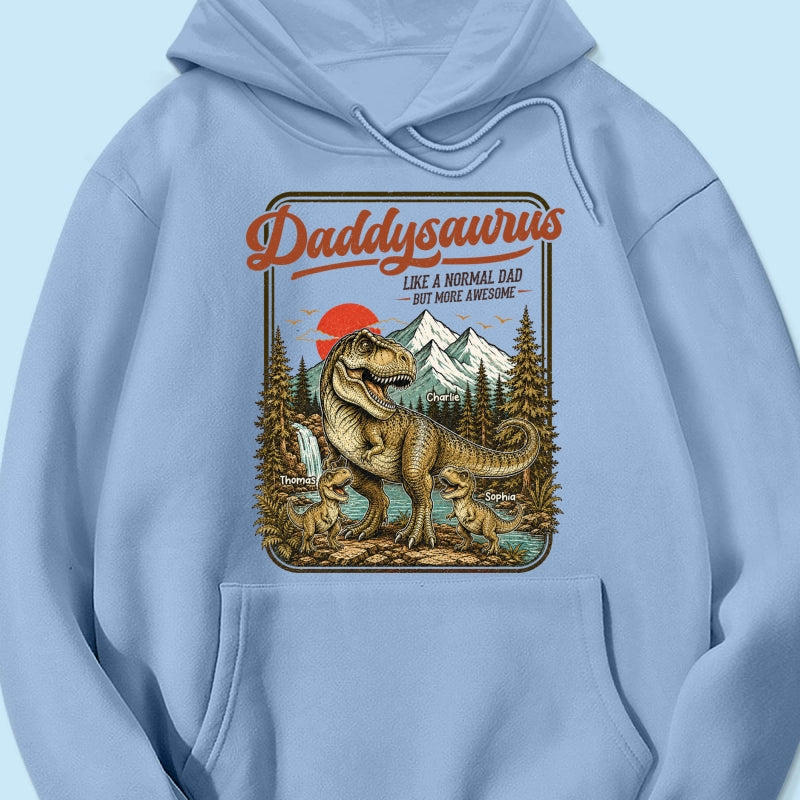 Retro Vintage Daddysaurus - Personalized Shirt - Funny Father's Day Gift For Dad, Husband