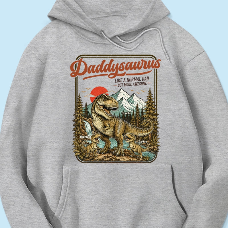 Retro Vintage Daddysaurus - Personalized Shirt - Funny Father's Day Gift For Dad, Husband