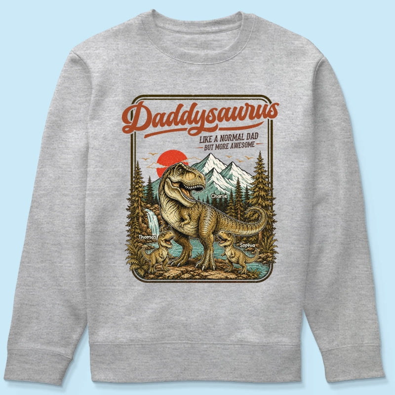 Retro Vintage Daddysaurus - Personalized Shirt - Funny Father's Day Gift For Dad, Husband