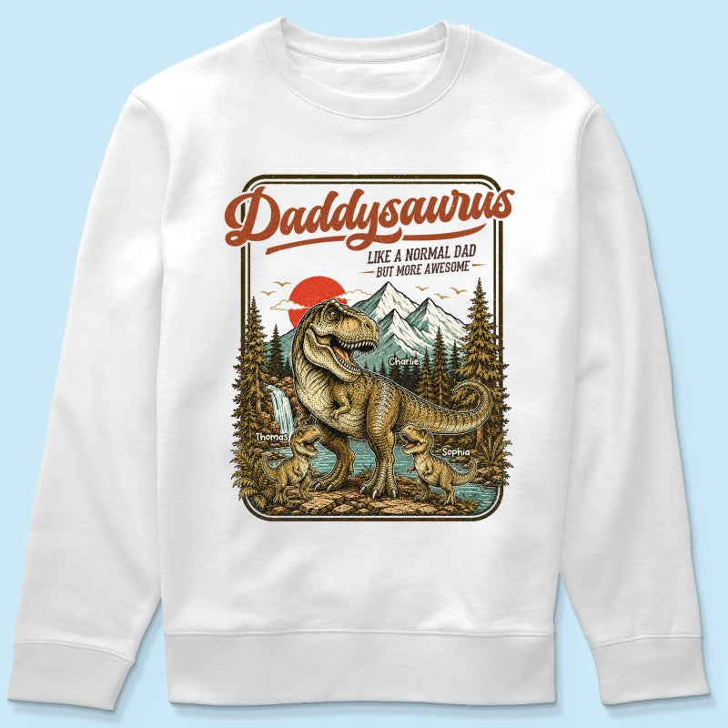 Retro Vintage Daddysaurus - Personalized Shirt - Funny Father's Day Gift For Dad, Husband