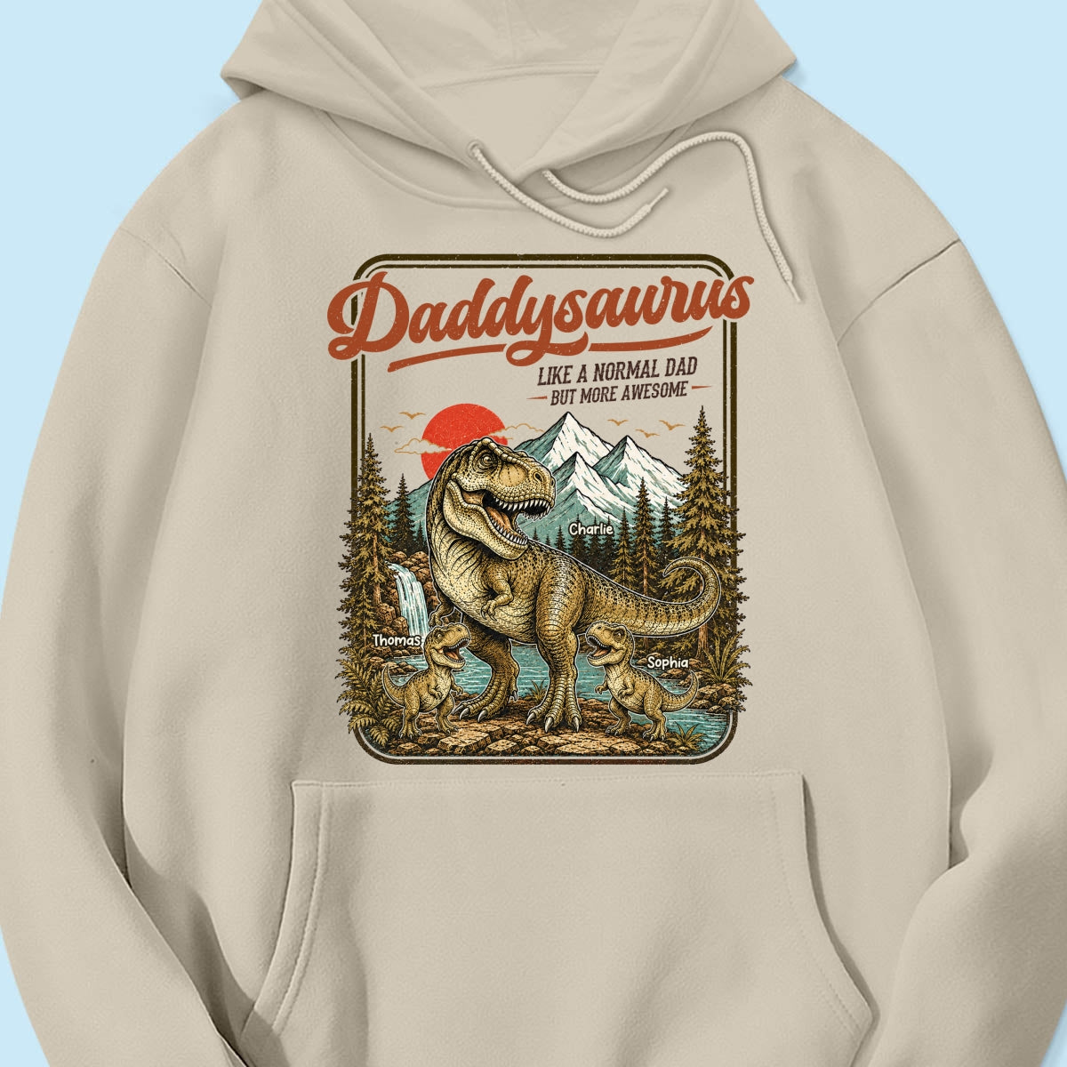 Retro Vintage Daddysaurus - Personalized Shirt - Funny Father's Day Gift For Dad, Husband