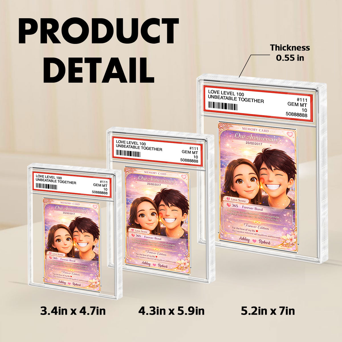 Love Memory Card For Couple - Personalized Rectangle Acrylic Block Plaque - Valentine's Gift For Him, For Her, For Couple