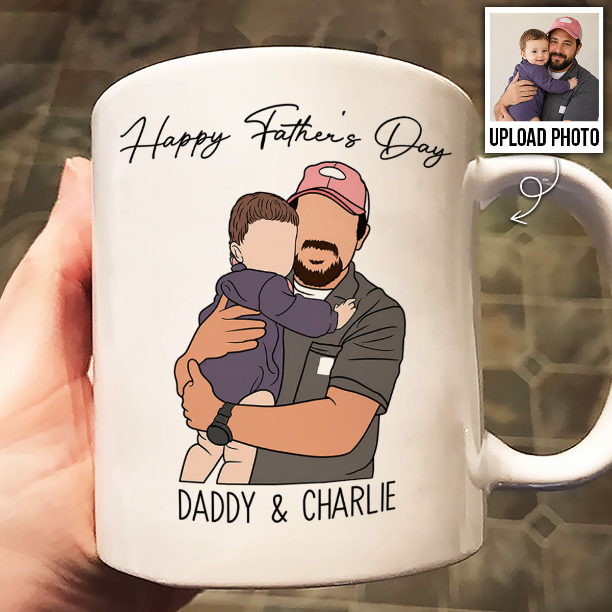 Faceless Portrait Style Best Dad Ever - Personalized Mug - Father's Day Gift For Dad, Husband
