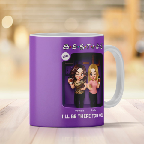 Pretty Girl Best Friends Purple Toy Box Style - Personalized Mug - Gift For Besties