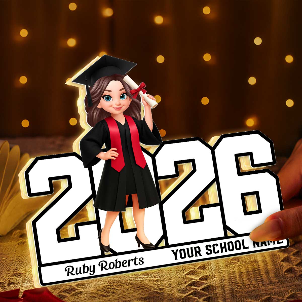 Graduation Senior Class Of Year - Personalized Light Box - Christmas Gift For Graduates