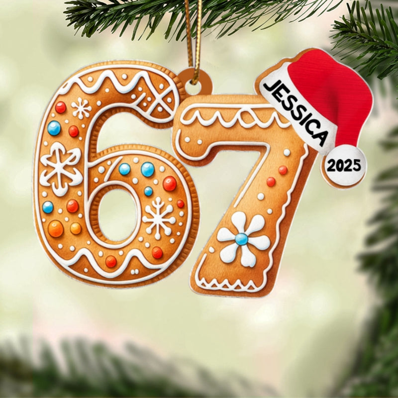 Custom Six Seven - Personalized Acrylic Ornament - Teen Slang Funny Tree Decor, Funny Teen Grandkid Gift