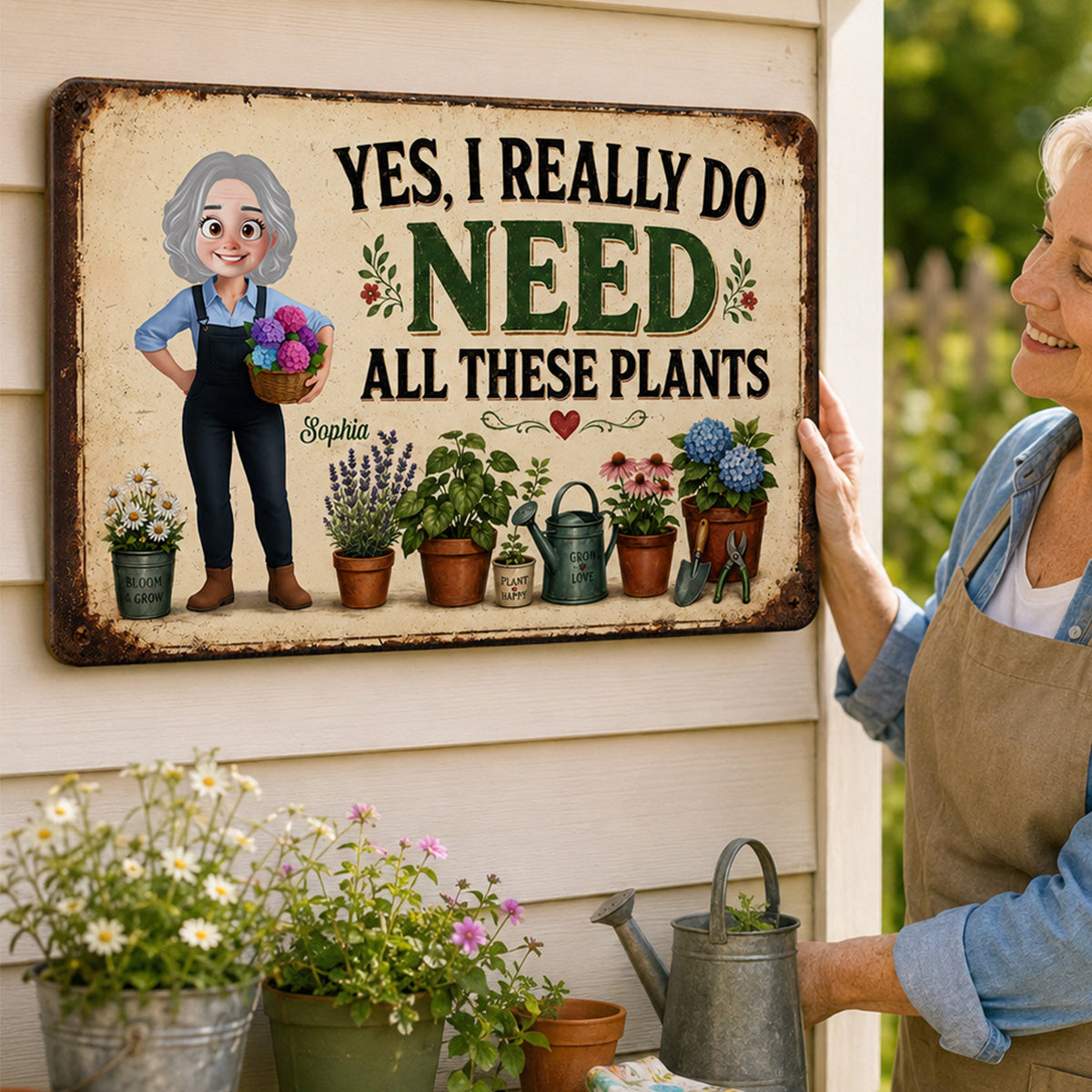 I Do Need All These Plants Gardening Girl - Personalized Garden Metal Sign - Home Garden Greenhouse Outdoor Decor