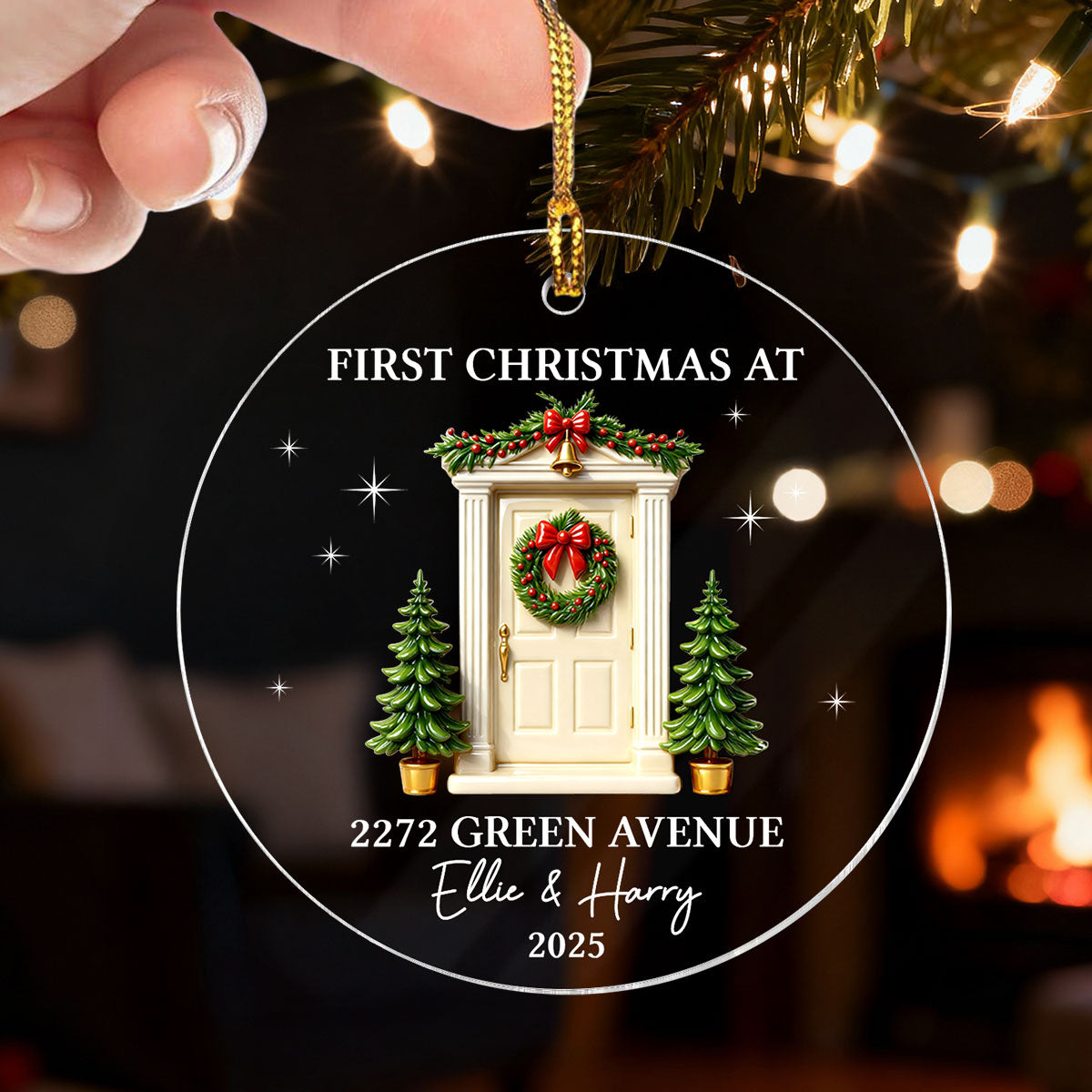 First Christmas New Home 3D Effect - Personalized Acrylic Ornament - New Home Decor