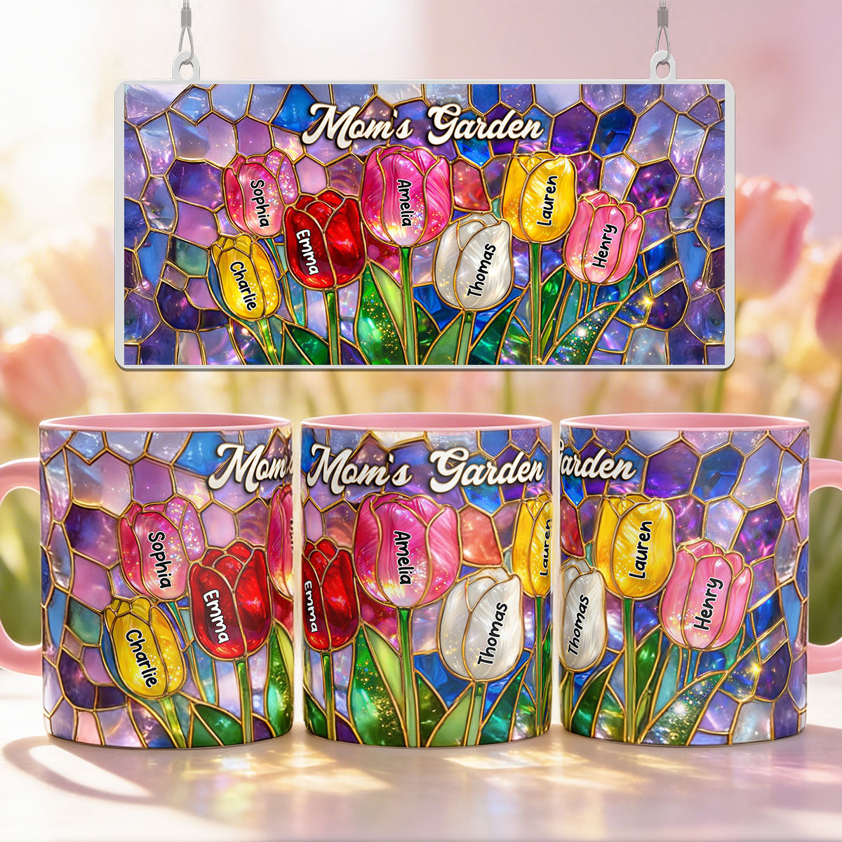 Tulip Flower - Personalized Mug - Aesthetic Tea Mug, Mother's Day Gift for Mom, Wife