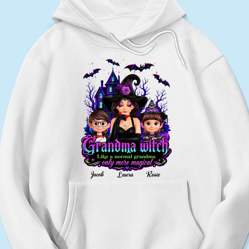 Grandma Mom Witch More Magical - Personalized Shirt - Halloween Spooky Scene, Gift for Grandma