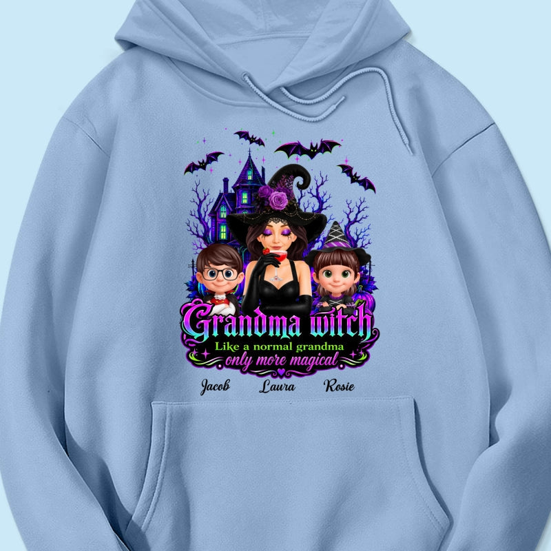 Grandma Mom Witch More Magical - Personalized Shirt - Halloween Spooky Scene, Gift for Grandma