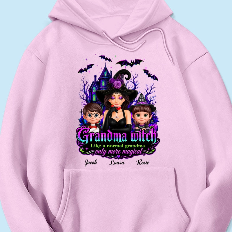 Grandma Mom Witch More Magical - Personalized Shirt - Halloween Spooky Scene, Gift for Grandma