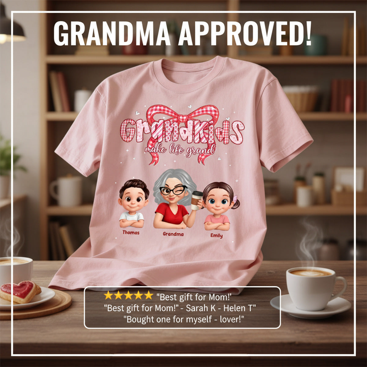 Valentine's Day Grandma Grandkids Make Life Grand - Personalized Shirt - Valentine's Day Gift For Grandma