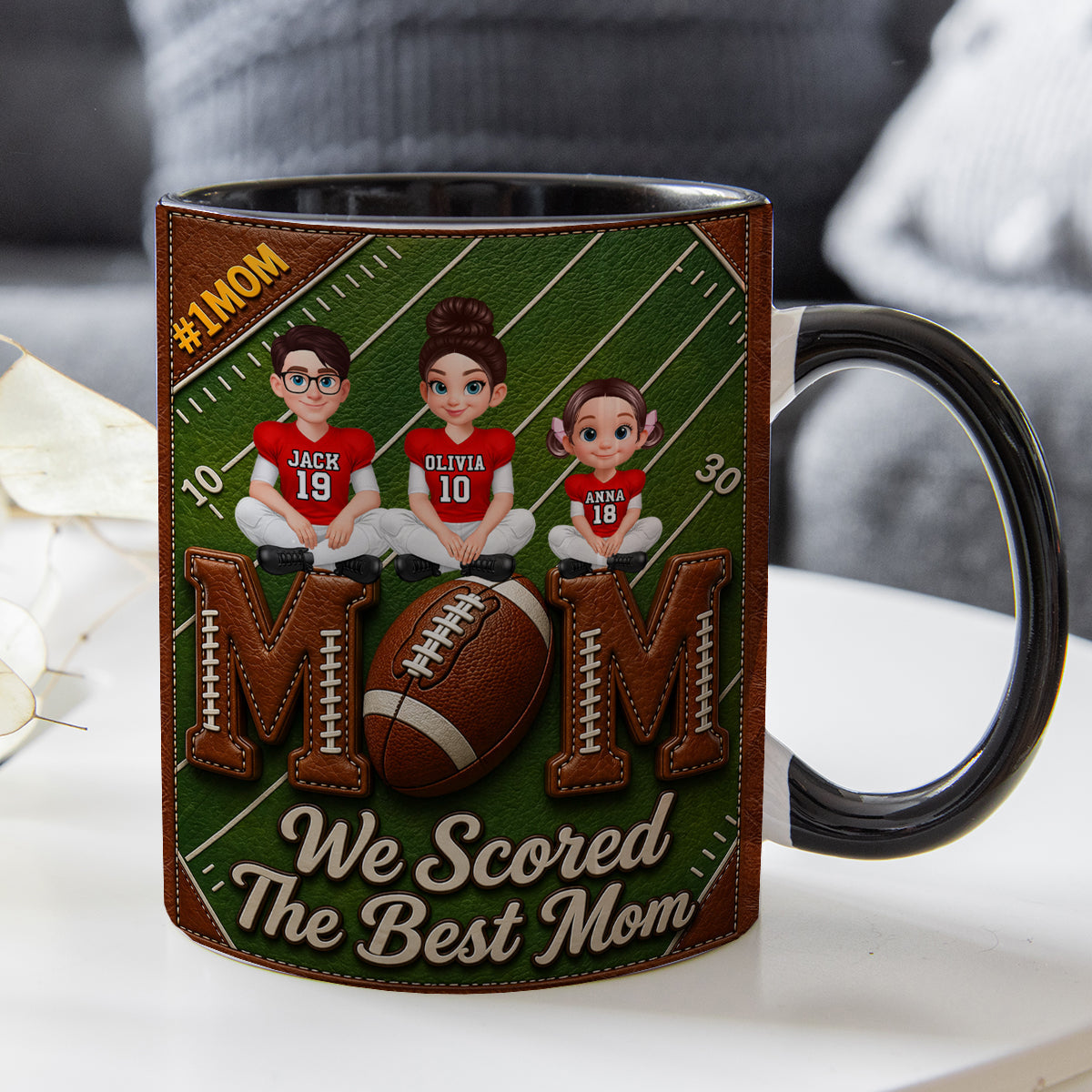 We Scored the Best Football Mom - Personalized Mug - Mother's Day Gift for Mom, Wife
