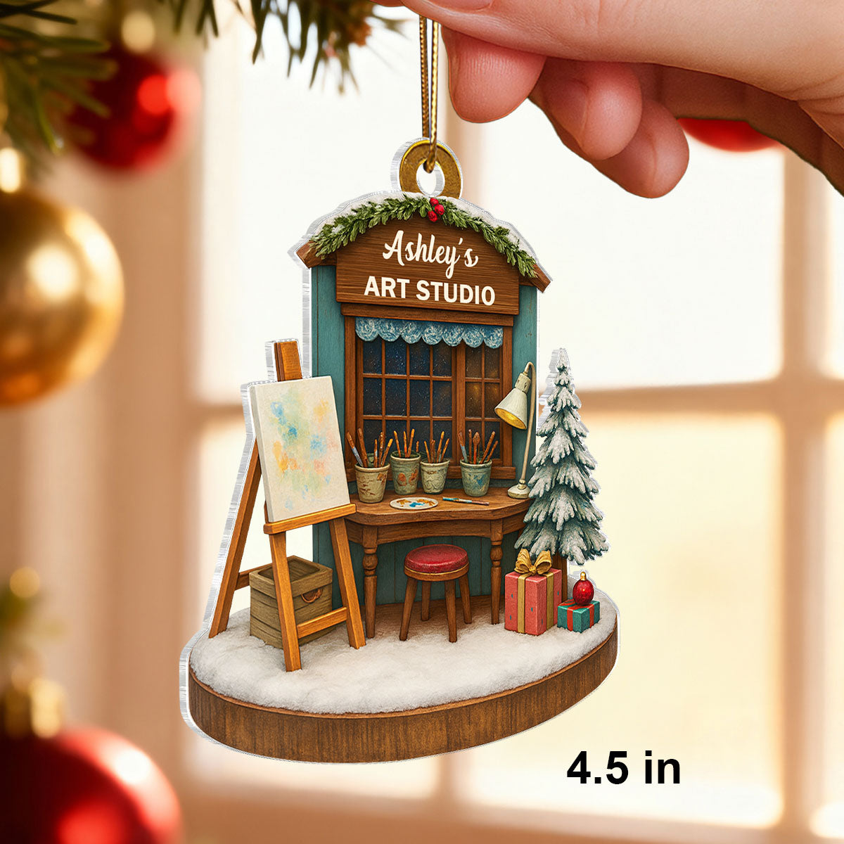 Where Creativity Comes Alive – Personalized Acrylic Ornament – Inspiring Gift for Artists & Creatives