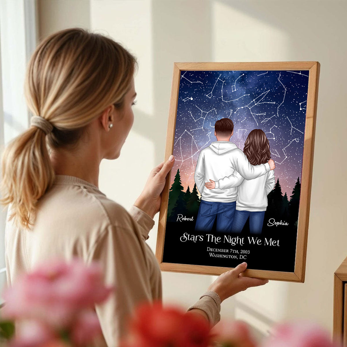 Under The Sky Star Map Couple Personalized Poster, Personalized Gift For Couples, Anniversary Special Day