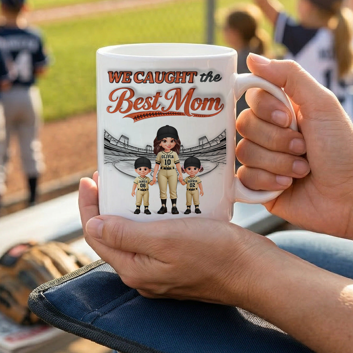 We Caught The Best Mom Baseball 2D Flat - Personalized Mug - Mother's Day Gift For Baseball Mom