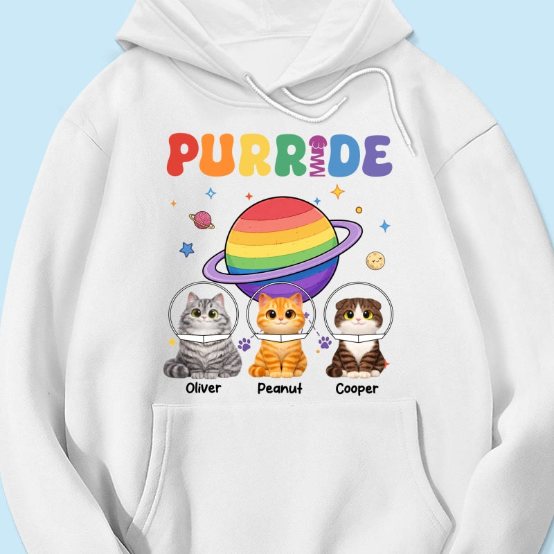 Purride Cat Mom Cat Dad LGBT Pride Month - Personalized Shirt - Gift for Cat Lovers