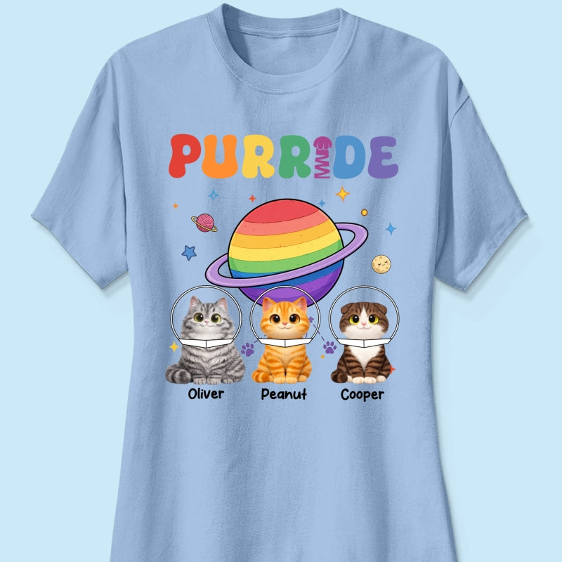 Purride Cat Mom Cat Dad LGBT Pride Month - Personalized Shirt - Gift for Cat Lovers