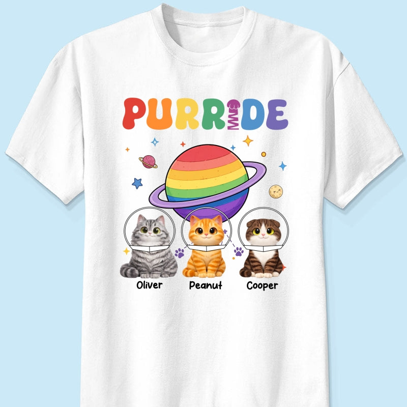 Purride Cat Mom Cat Dad LGBT Pride Month - Personalized Shirt - Gift for Cat Lovers