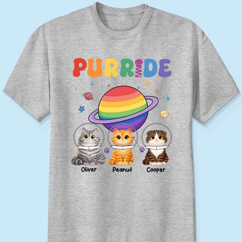 Purride Cat Mom Cat Dad LGBT Pride Month - Personalized Shirt - Gift for Cat Lovers