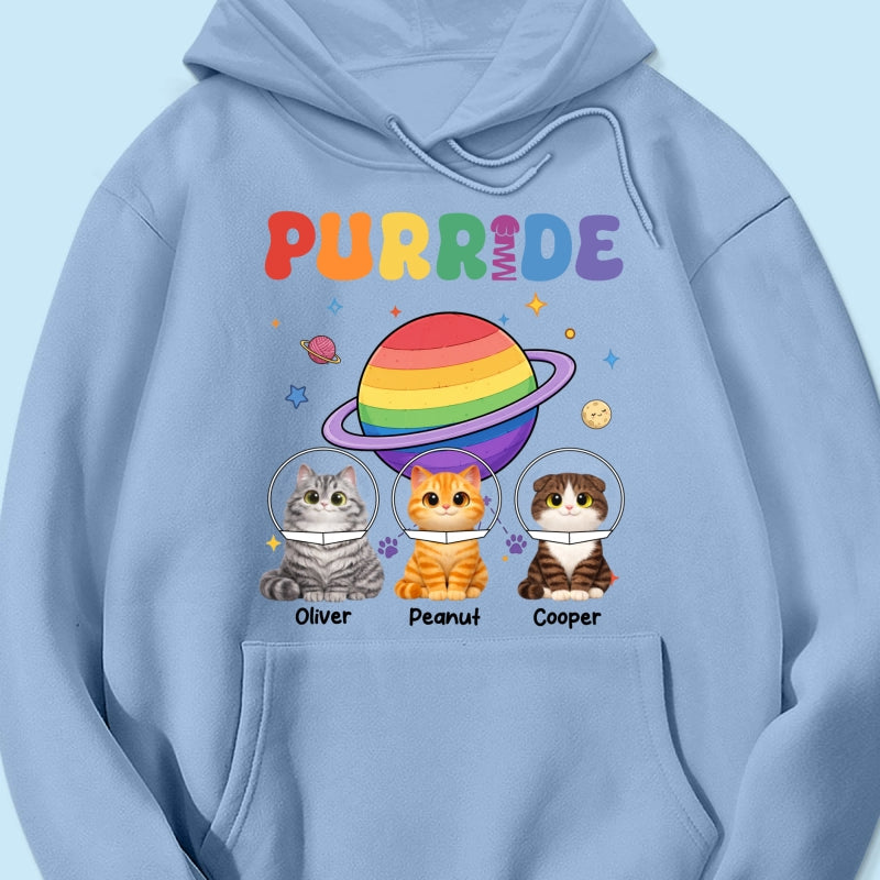 Purride Cat Mom Cat Dad LGBT Pride Month - Personalized Shirt - Gift for Cat Lovers