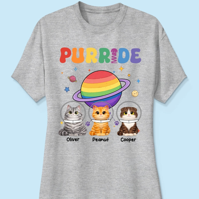 Purride Cat Mom Cat Dad LGBT Pride Month - Personalized Shirt - Gift for Cat Lovers