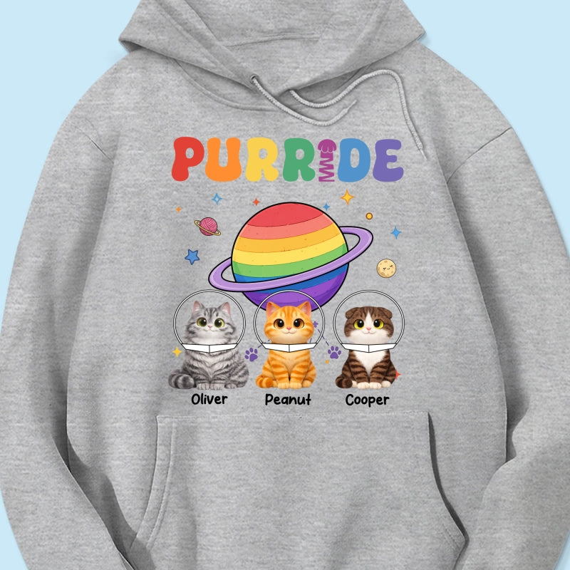 Purride Cat Mom Cat Dad LGBT Pride Month - Personalized Shirt - Gift for Cat Lovers