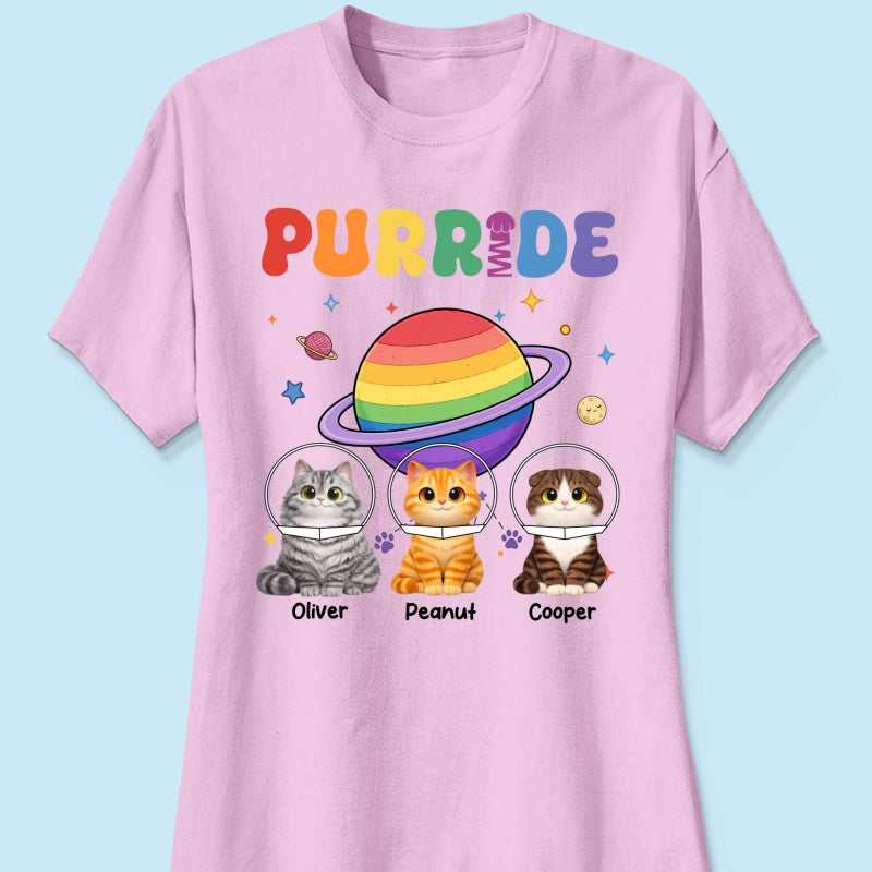 Purride Cat Mom Cat Dad LGBT Pride Month - Personalized Shirt - Gift for Cat Lovers
