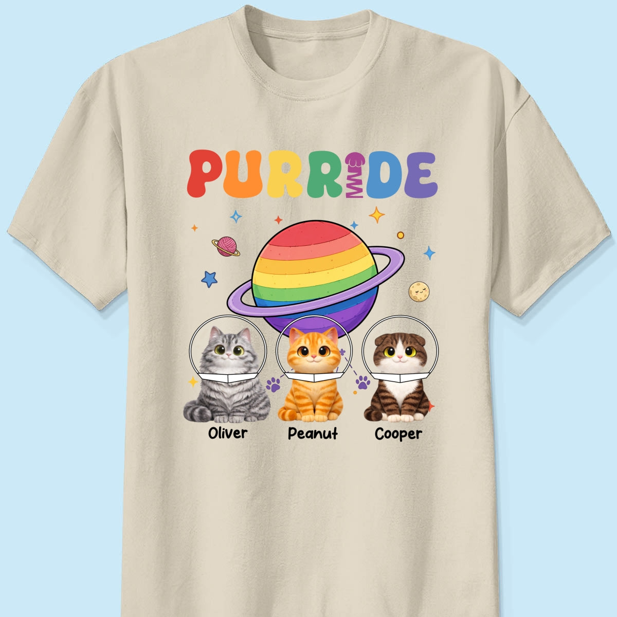 Purride Cat Mom Cat Dad LGBT Pride Month - Personalized Shirt - Gift for Cat Lovers