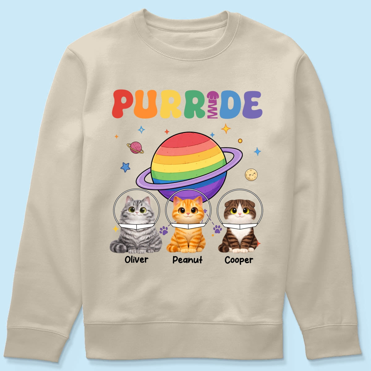 Purride Cat Mom Cat Dad LGBT Pride Month - Personalized Shirt - Gift for Cat Lovers
