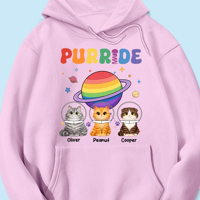 Purride Cat Mom Cat Dad LGBT Pride Month - Personalized Shirt - Gift for Cat Lovers