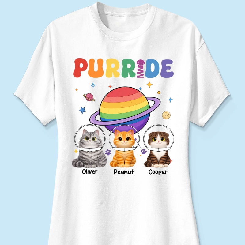 Purride Cat Mom Cat Dad LGBT Pride Month - Personalized Shirt - Gift for Cat Lovers