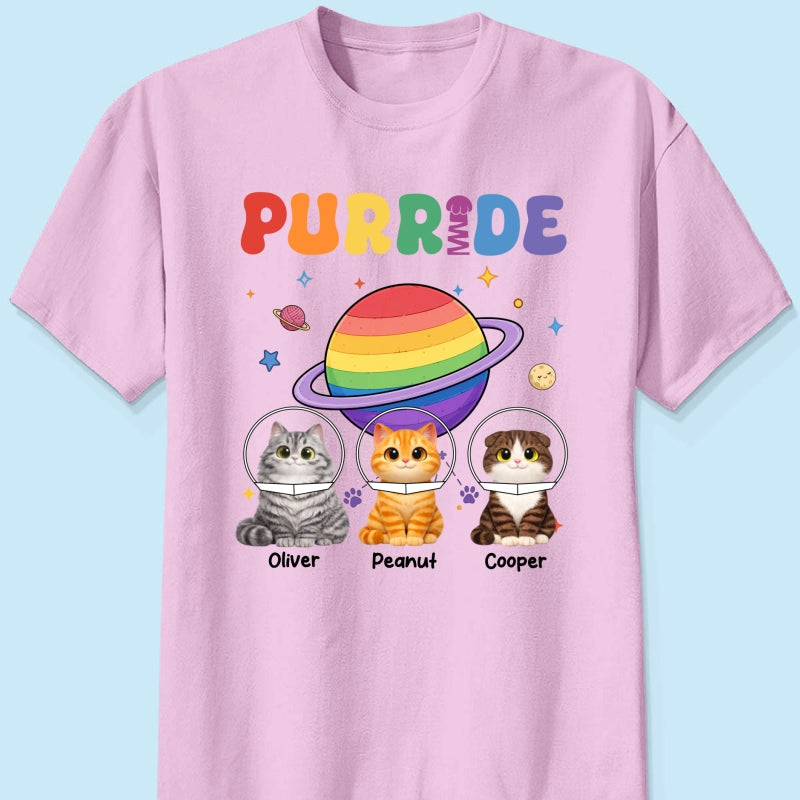 Purride Cat Mom Cat Dad LGBT Pride Month - Personalized Shirt - Gift for Cat Lovers