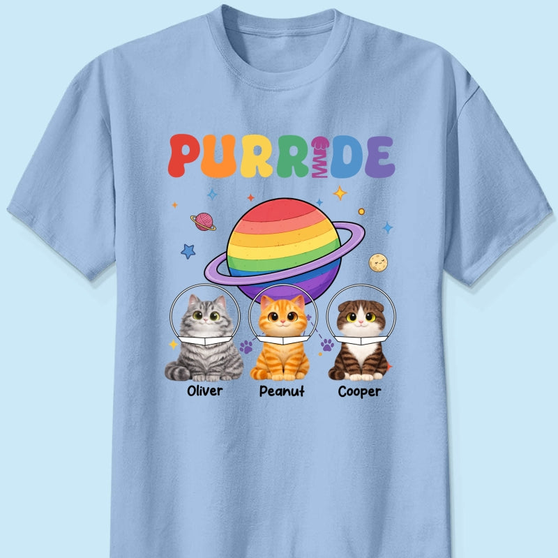 Purride Cat Mom Cat Dad LGBT Pride Month - Personalized Shirt - Gift for Cat Lovers