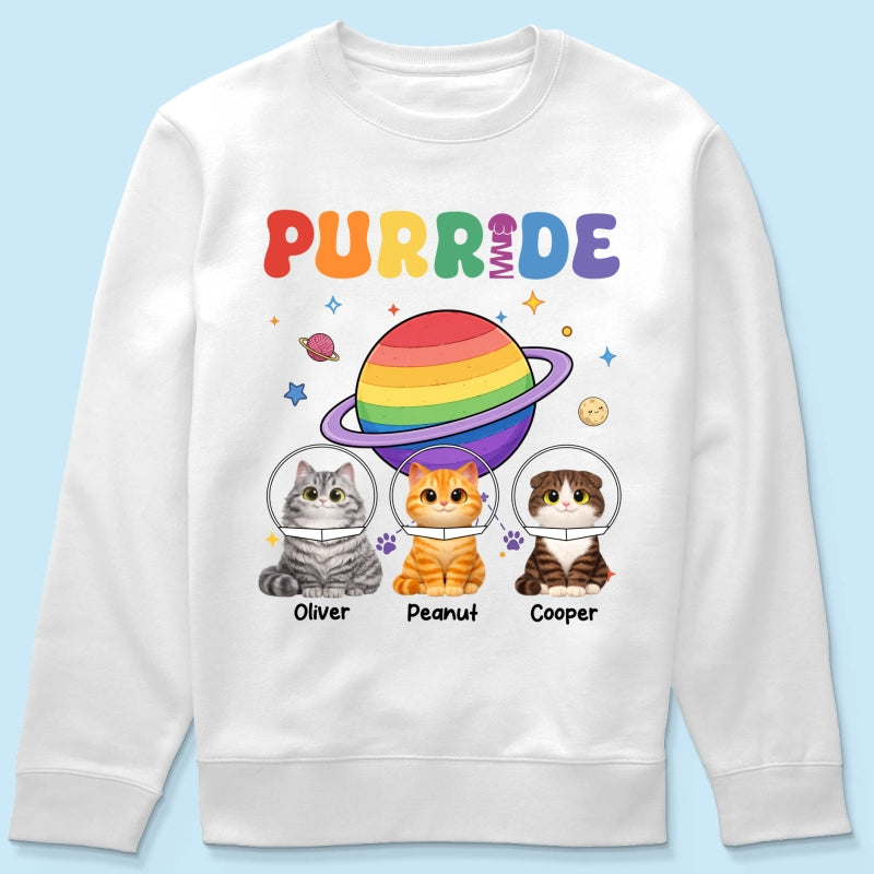 Purride Cat Mom Cat Dad LGBT Pride Month - Personalized Shirt - Gift for Cat Lovers
